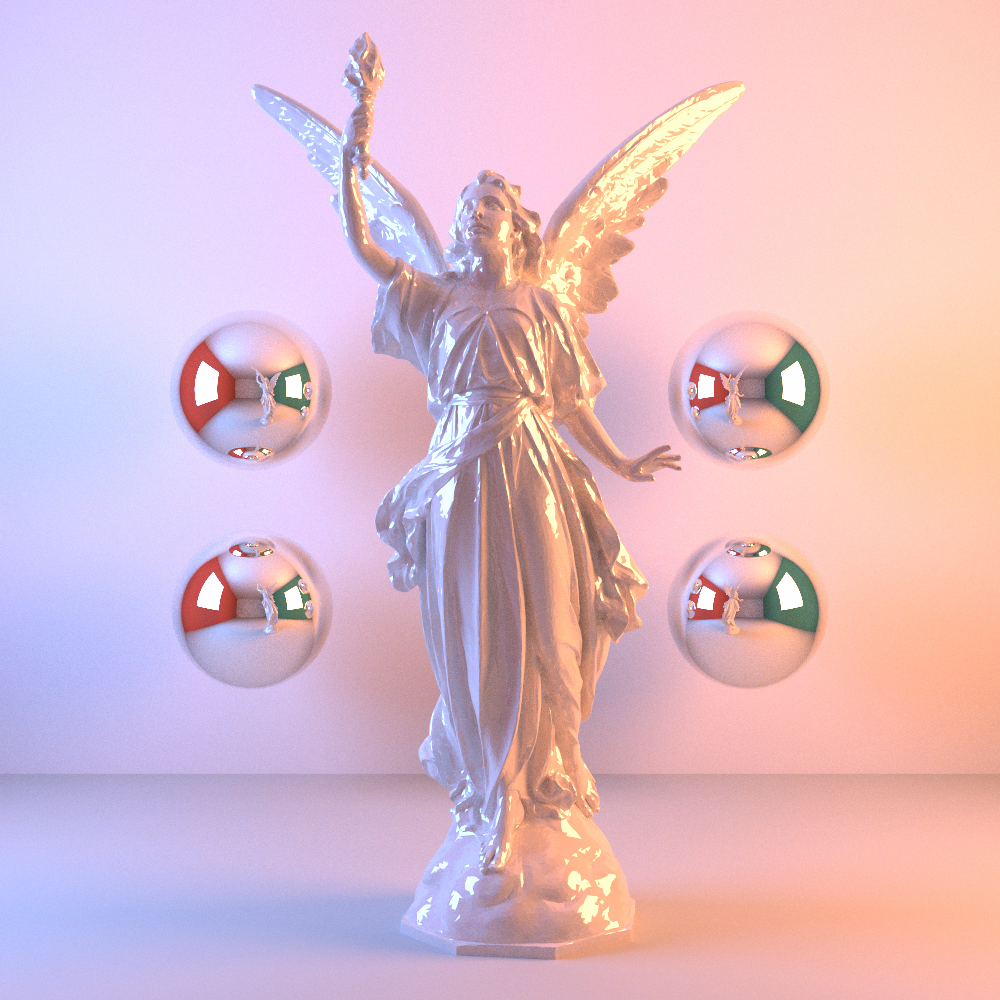 Path traced Lucy statue render