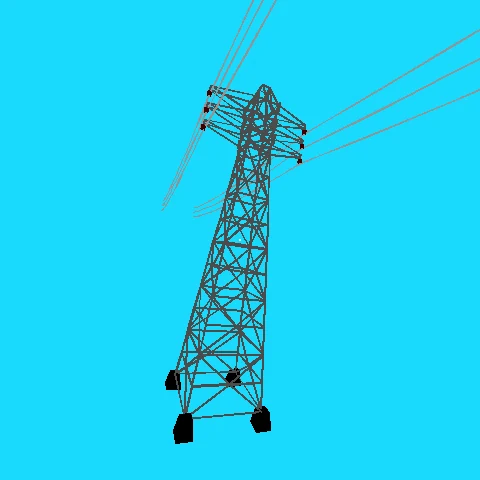 A close rotating view of a power pylon in the original C++ software renderer